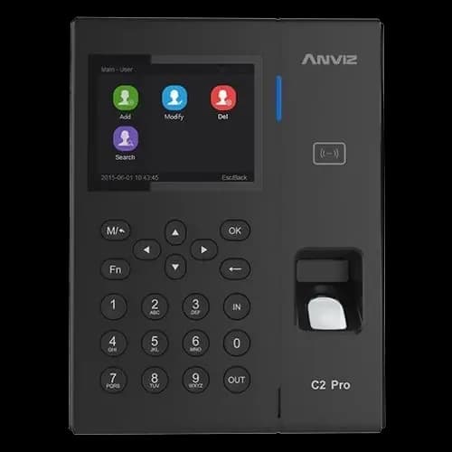 Anviz - Lecteur biométrique autonome d'accès et présence - Identification par carte EM RFID, empreinte digitale, mot de passe et/ou combinaisons - Clavier et écran TFT en couleur 3.5'-