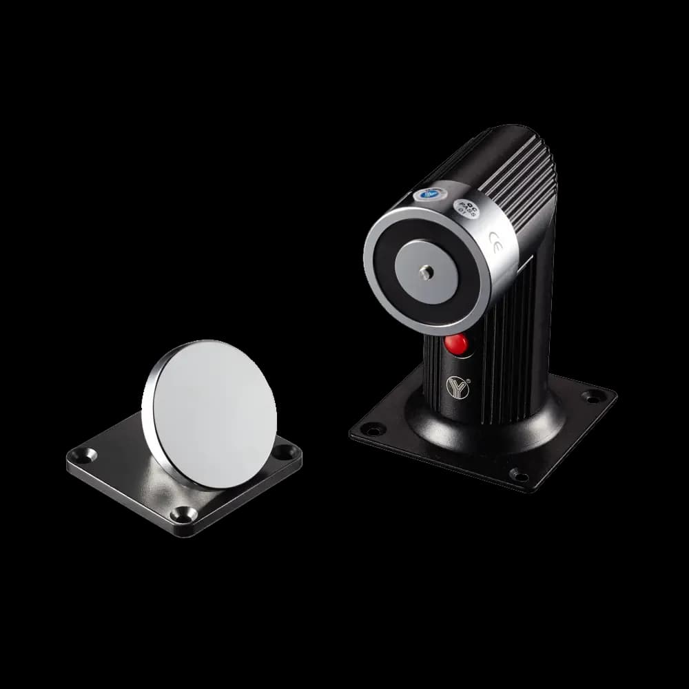 Arrêt de porte de secours - Force de maintien jusqu'à 50Kg - Spécial pour une installation au sol - Bouton de fermeture manuelle - Convient pour portes simples et doubles - DC12/24V