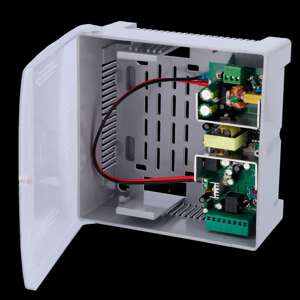 AC-12DC5A-BAT7AH Alimentateur pour Contrôle d'accès 12V-5A & Relai temporisé Pour Serrures NF/NO - Batterie (12V7AH) en option