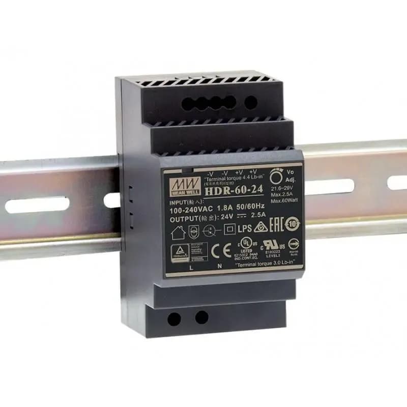 MEANWELL HDR6024 Power supply 24 VDC, 60W Din rail mounting