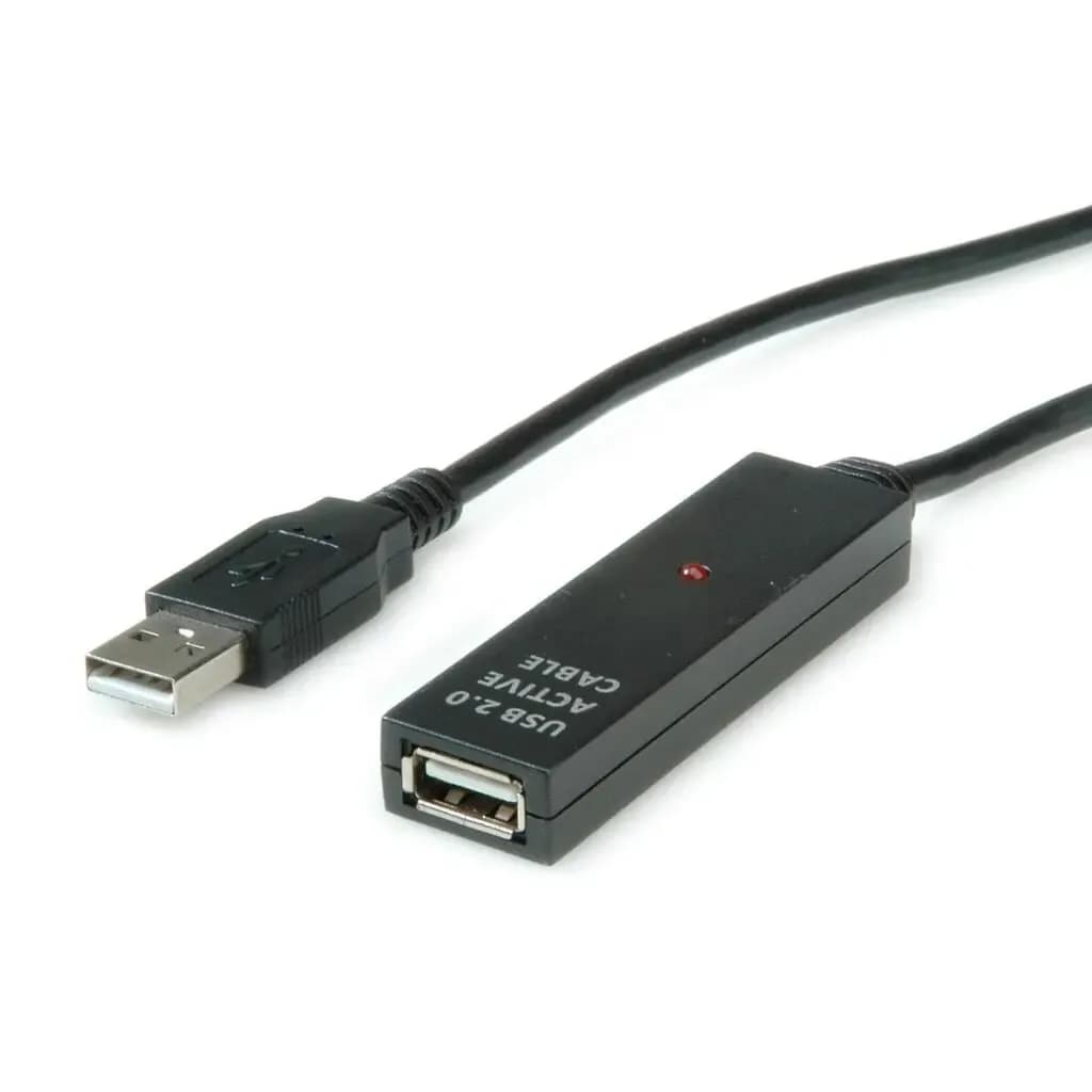 VALUE USB 2.0 Extension Cable, active, black, 30 m