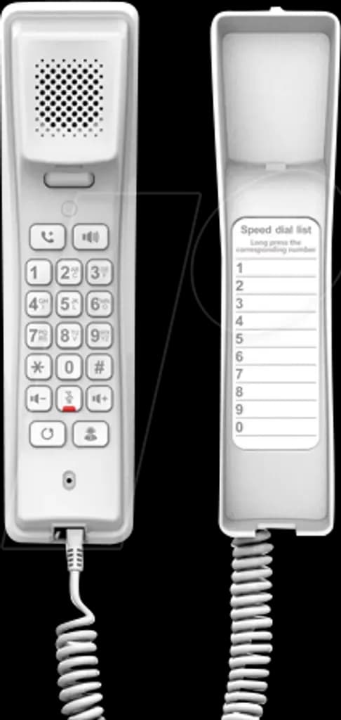 Fanvil - H2 Téléphone SIP mural filaire monobloc pour hôtels et bâtiments accueillant du public Blanc