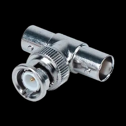 connector type ",T", - BNC male - 2 BNC female - 30 mm (D) - 10 mm (W) - 10 g
