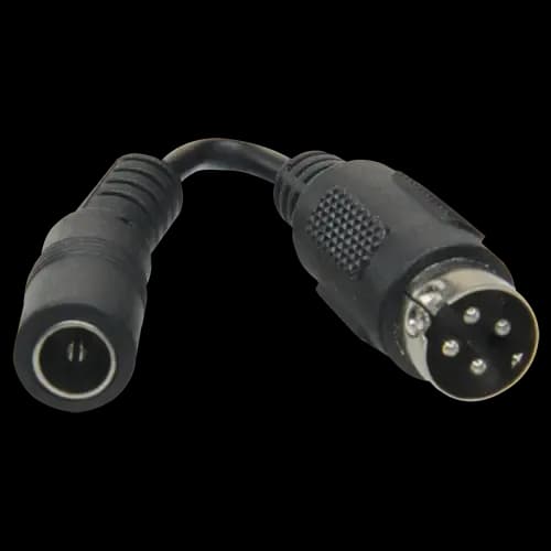 DC adapter - 105 mm long - Mini Din male connector - Standard male connector - Adapts standard power supply - For DVRs