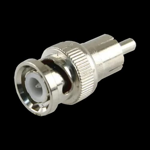 connector - BNC male - RCA male - 32 mm (D) - 13 mm (W) - 8 g