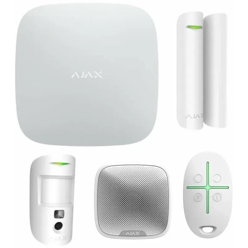 Ajax StarterKit-W - 1x Ajax-Hub -1x détecteur MotionProtect-1x DoorProtect -1x porte-clés SpaceControl.