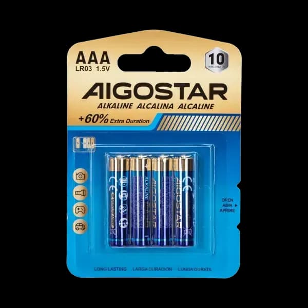 Aigostar - Pack de 4x piles AAA / LR03 1.5 V - Alcaline