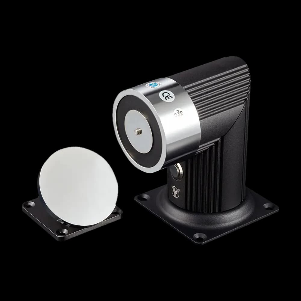 Arrêt de porte de secours - Force de maintien jusqu'à 180Kg - Spécial pour une installation au sol - Bouton de fermeture manuelle - Convient pour portes simples et doubles - DC12/24V