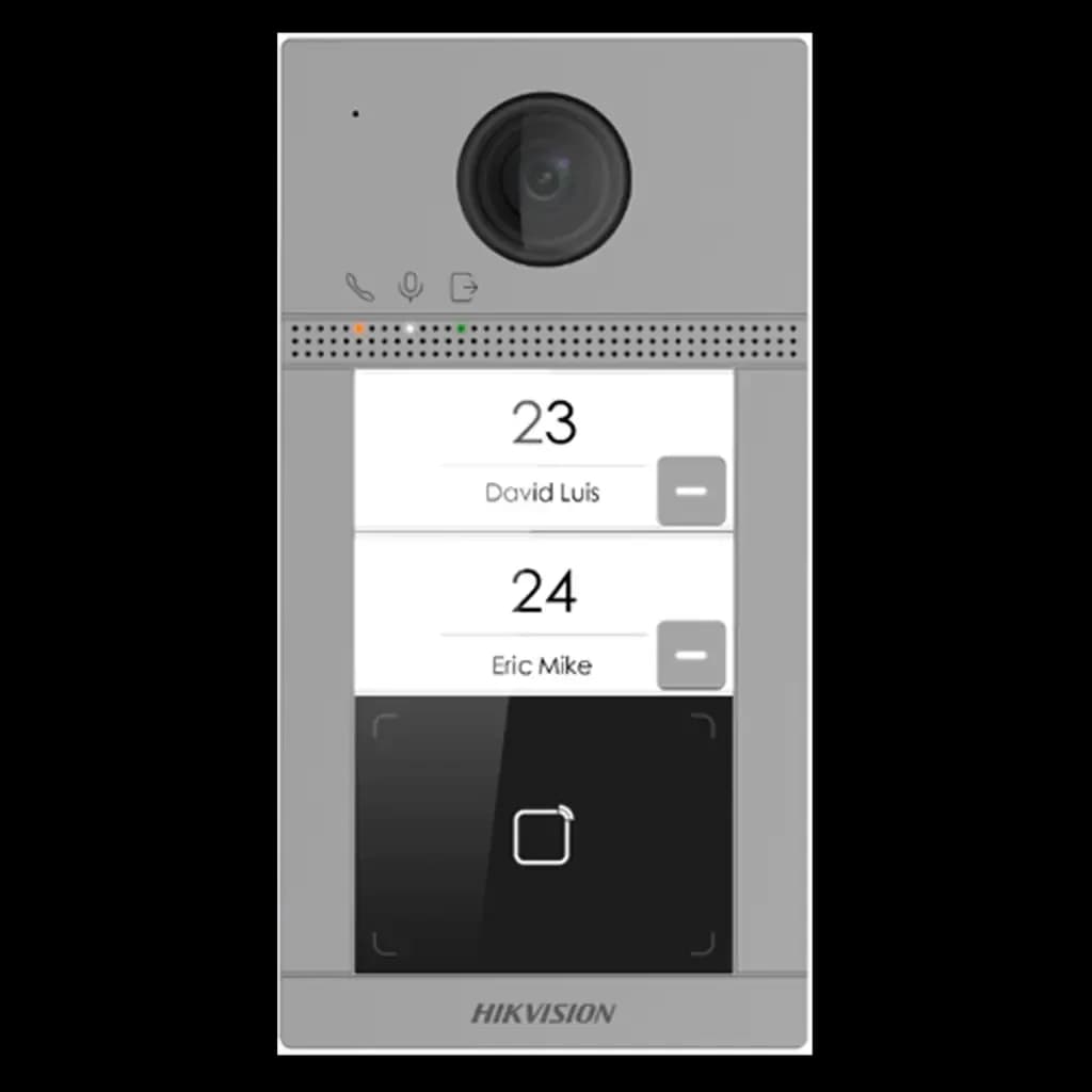 Hikvision DS-KV8213-WME1/S door station Surface Aluminum 2 x Button, PoE/ 12 VDC, Mifare card WIFI - 2 relay