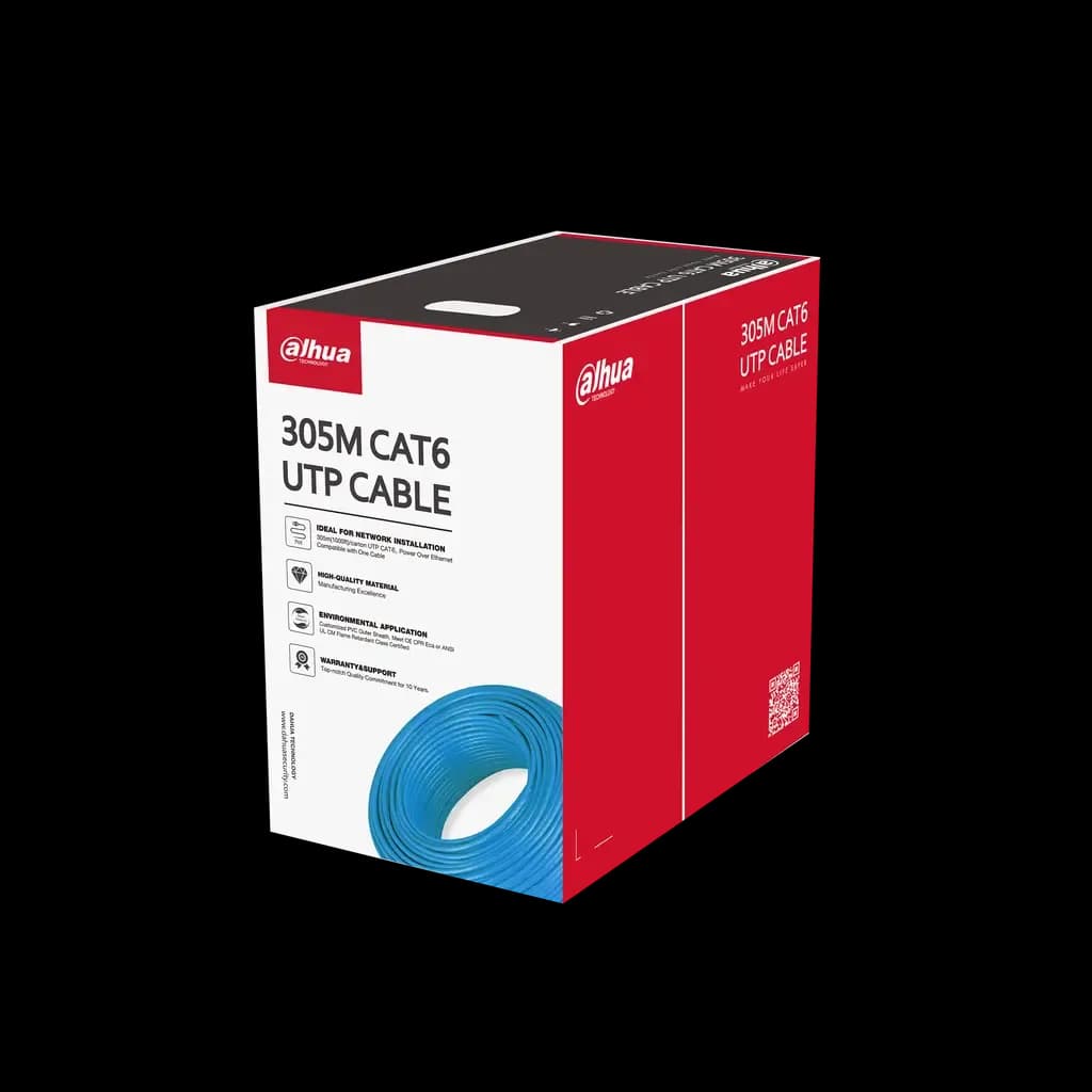 Dahua PFM922I-6UN-C UTP CAT6 - 305m Cable Solid CCA - PVC Bleu - Certifié classe ignifuge CE CPR Eca