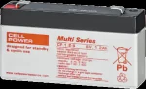 Cellpower CP 1.2 – 6 Batterie AGM 6 V - 1.2 Ah - 97 x 24 x 58 mm (lxwxh)