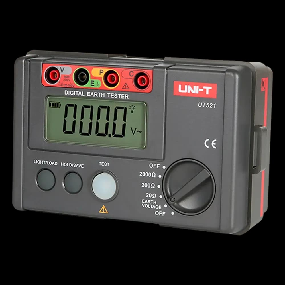 Uni-Trend - Mesureur de résistance de terre CAT III 600V - Affichage LCD jusqu'à 2000 comptes -