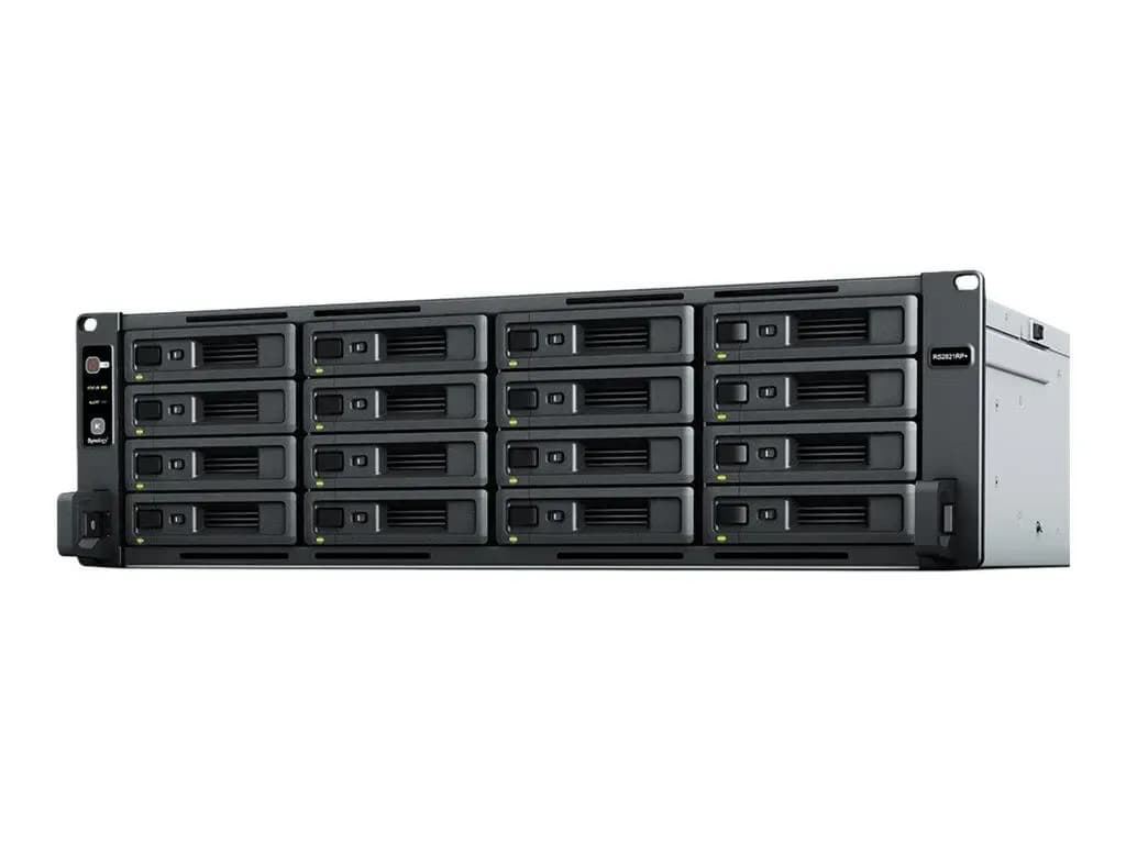 Synology RackStation RS2821RP+ NAS server 16 bays rack-mountable SATA 6Gb/s RAID 0, 1, 5, 6, 10, JBOD RAM 4 GB Gigabit Ethernet iSCSI support 3U