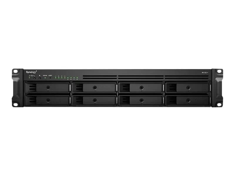 Synology RackStation RS1221+ NAS server 8 bays rack-mountable SATA 6Gb/s RAID RAID 0, 1, 5, 6, 10, JBOD RAM 4 GB Gigabit Ethernet iSCSI support 2U