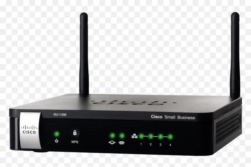 Cisco SMB RV110W VPN ROUTER-SPI-Firewall - Performance NAT:90 Mbps Debit du VPN (IPSec):5 Mbps - Sessions simultanes:5000 Tunnels VPN IPSec:5 Tunnels VPN PPTP:5 VLAN actifs:4