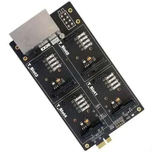 Yeastar EX08 IPBX 4 onboard module slots and 8 interfaces on the panel