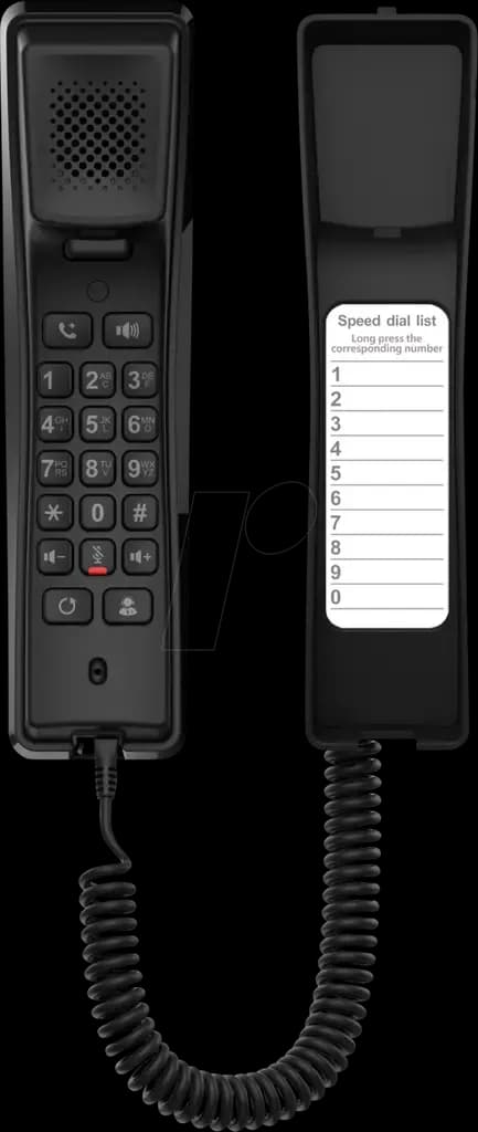 Fanvil - H2 Téléphone SIP mural filaire monobloc pour hôtels et bâtiments accueillant du public Noir