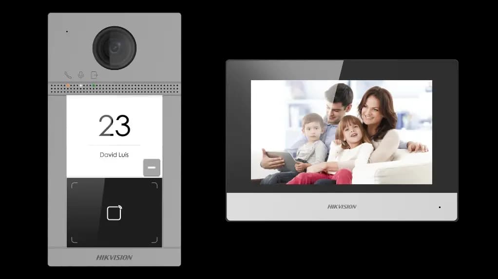 Hikvision DS-KIS604-S IP-POE video intercom kit 1x call button Surface Mount Aluminium WIFI
