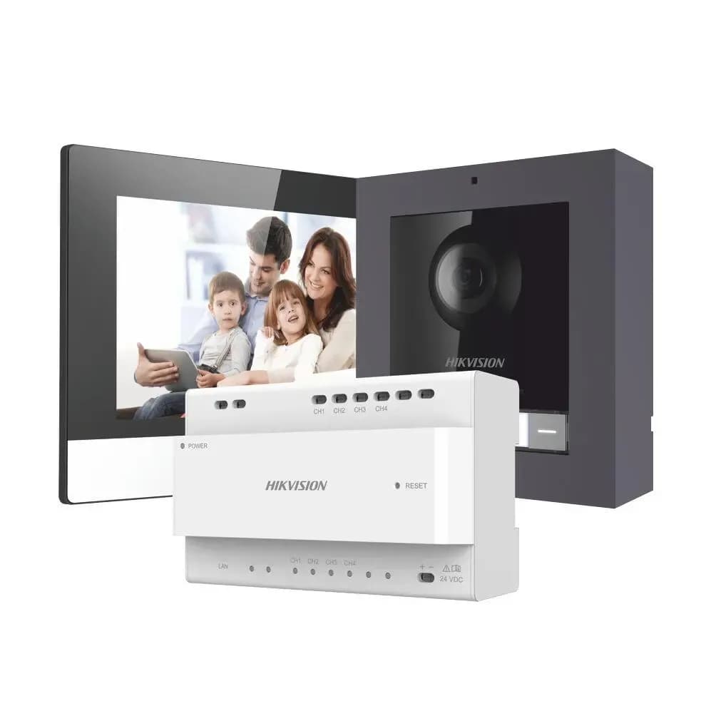 Hikvision DS-KIS702 Kit interphone vidéo IP 2 fils 1x bouton d'appel