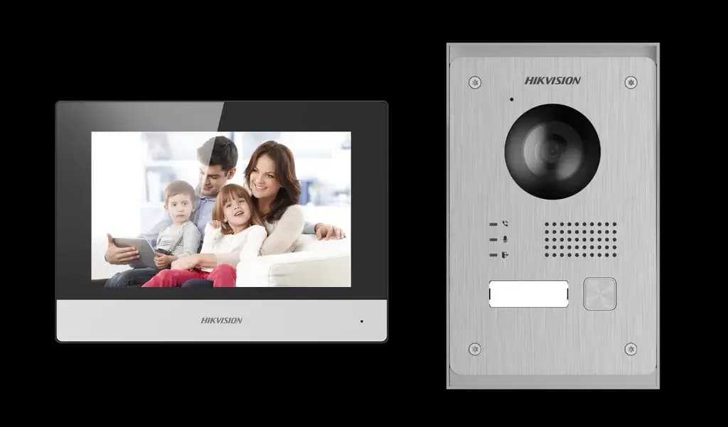 Hikvision DS-KIS703-P 2-Wires IP video intercom kit 1x call button Surface / flush mounting - Aluminium WIFI