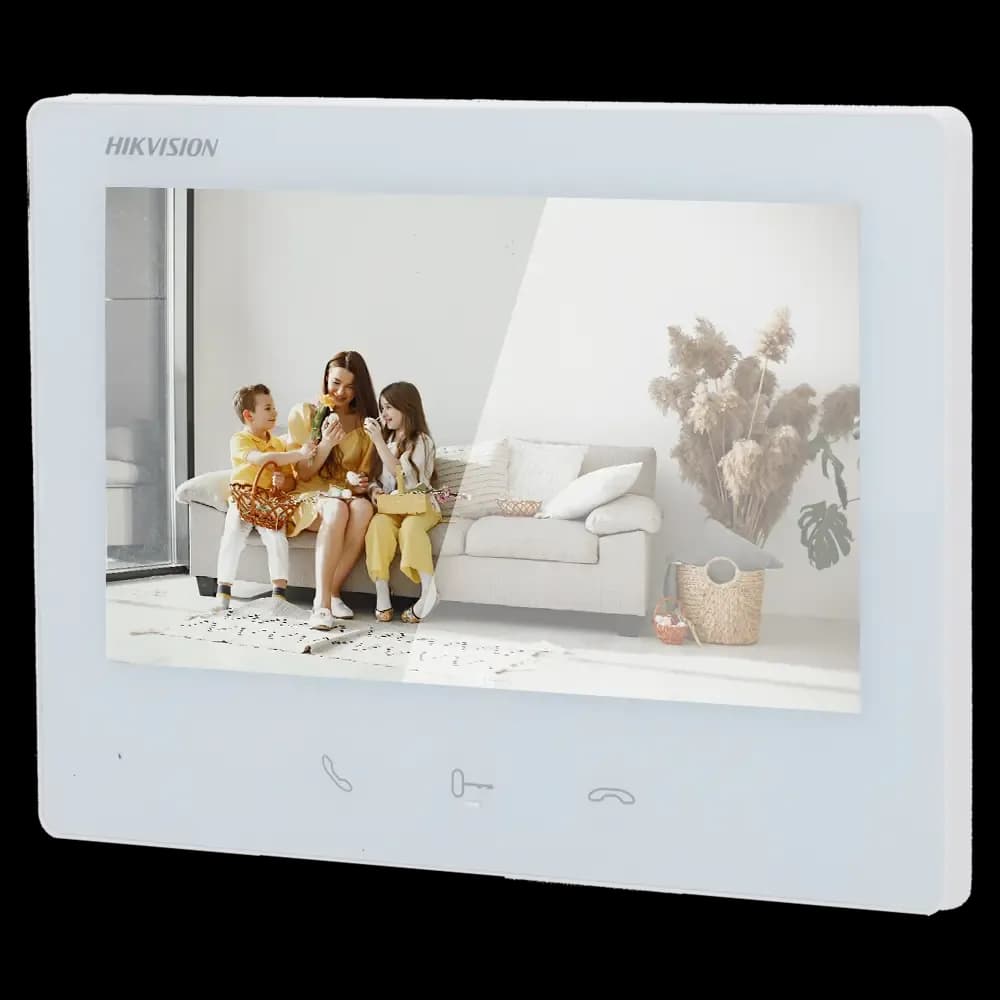 Hikvision DS-KH7300EY-WTE2(WH) - Moniteur vidéo portier intérieur wifi IP 2 fils HD blanc