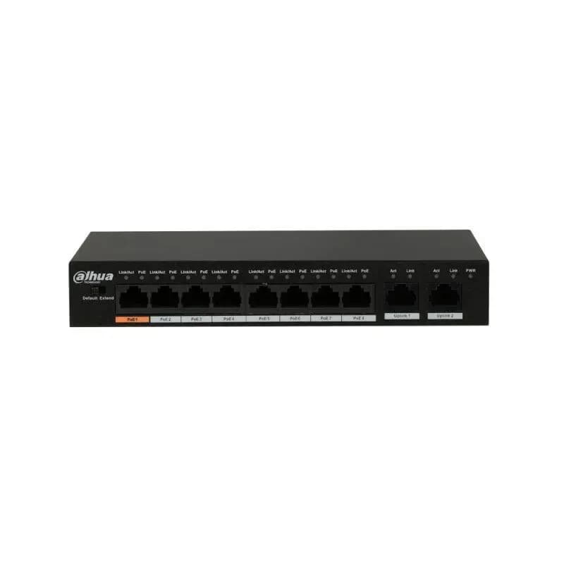 Dahua PFS3010-8ET-96 8x port PoE switch(Unmanaged) 10/100Mb + 2x port RJ45 UPLINK - 96W