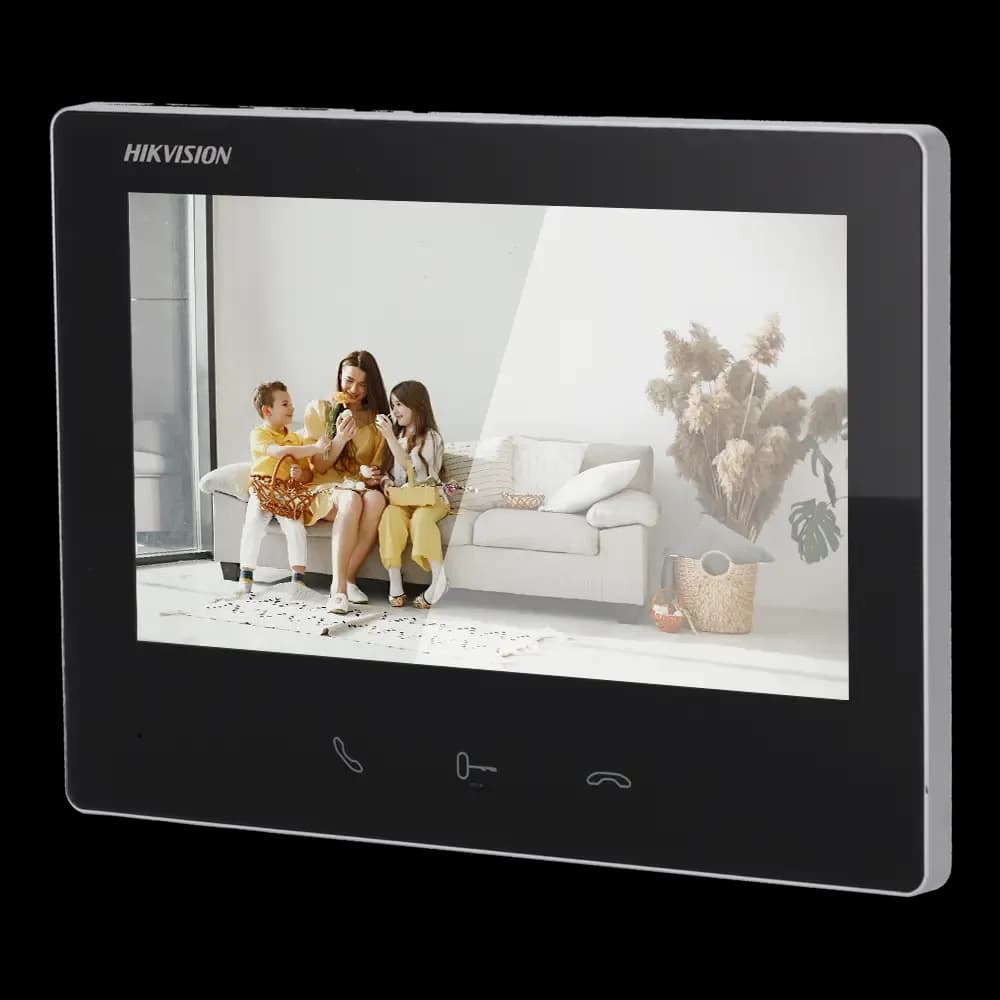 Hikvision DS-KH7300EY-WTE2(BK) Moniteur vidéo portier intérieur wifi IP 2 fils 2 HD noir