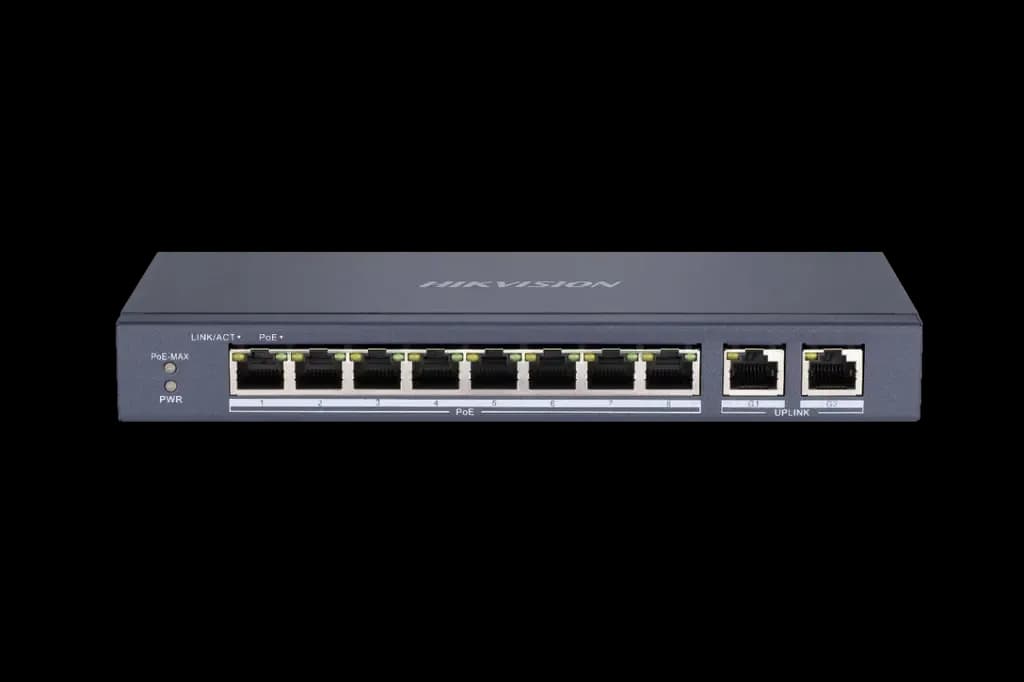 HIKVISION DS-3E0310P-E/M POE Switch 8 × 10/100Mbps PoE ports, and and 2 × Gigabit RJ45 port 60W